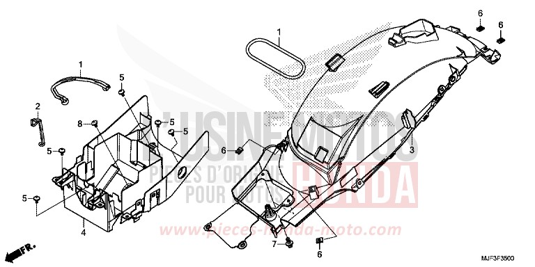 KOTFLUEGEL, HINTEN von CTX700 ABS PEARL FADELESS WHITE (NH341) von 2014
